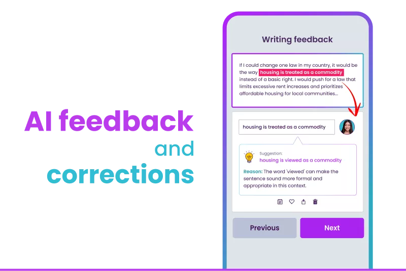 AI feedback & corrections