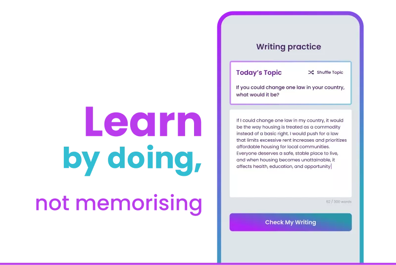 Learn by doing, not memorising